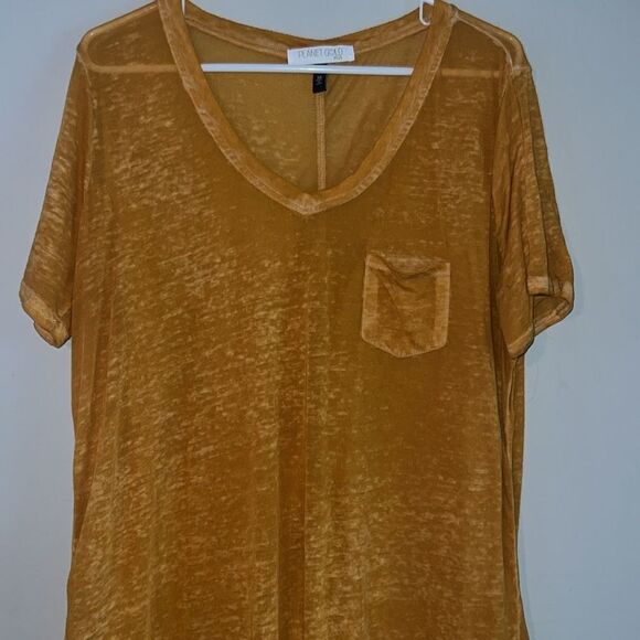 Planet Gold Acid Wash long burnt orange tee size 1X - Picture 2 of 8